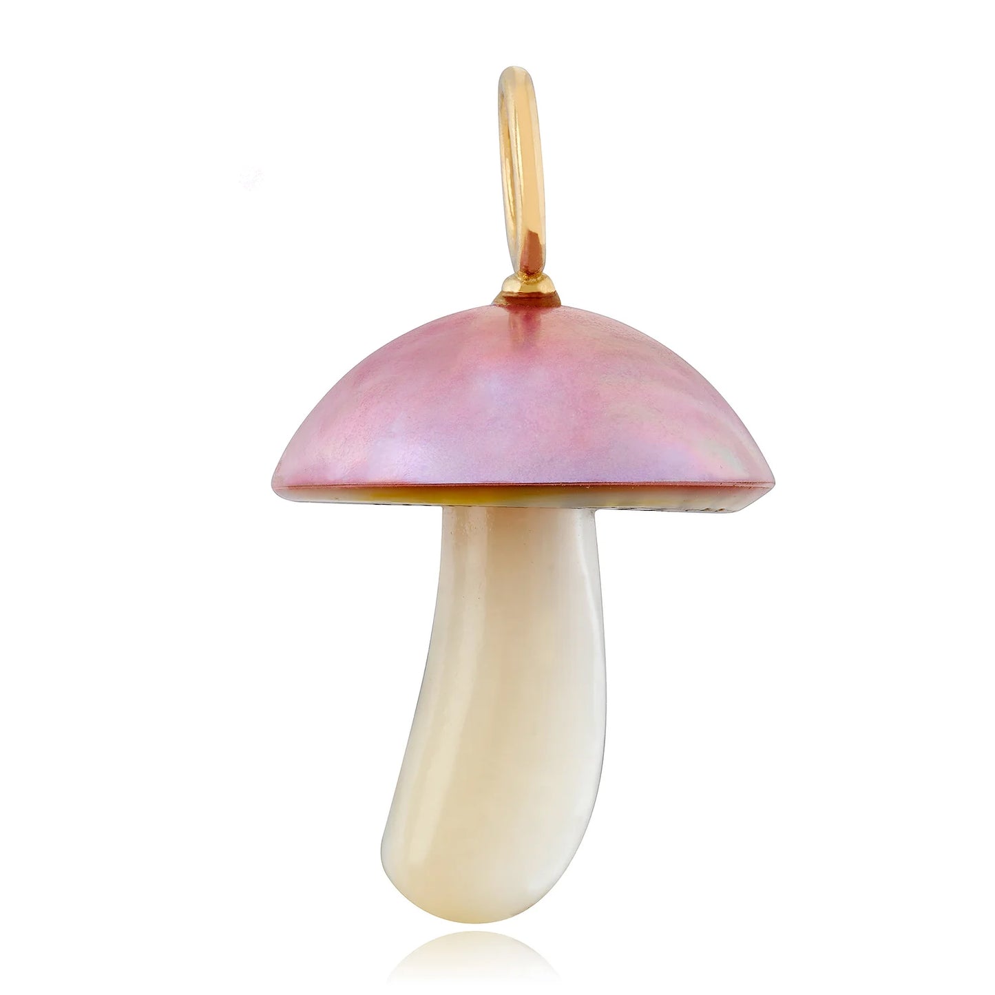 Pink Mabe Pearl Mushroom Charm – 14k Yellow Gold Bail