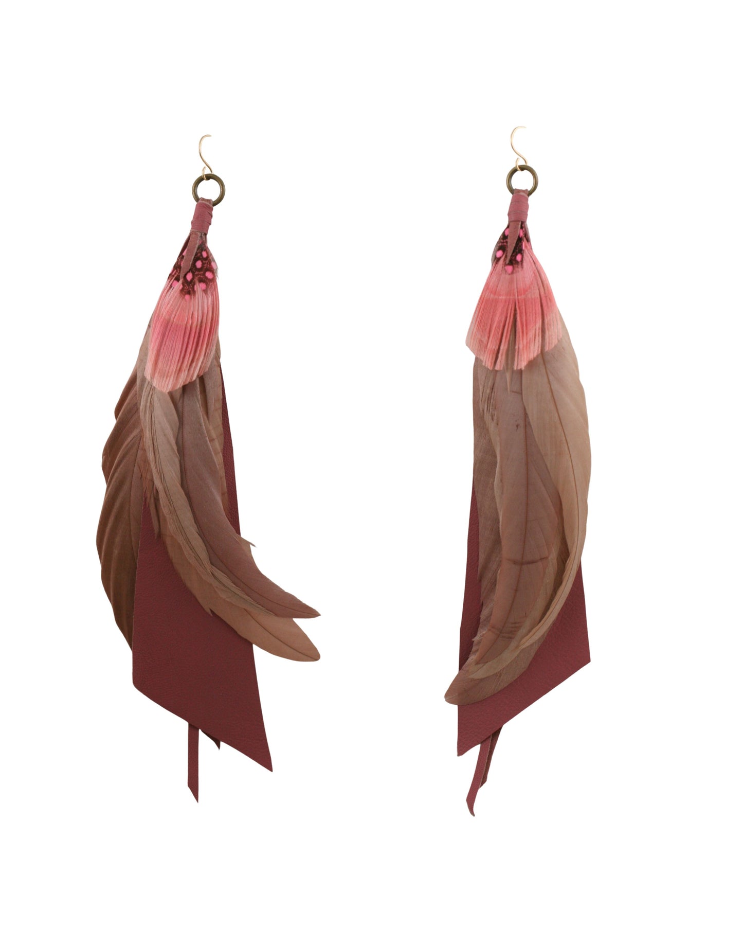 Medium Feather Earrings - Mauve