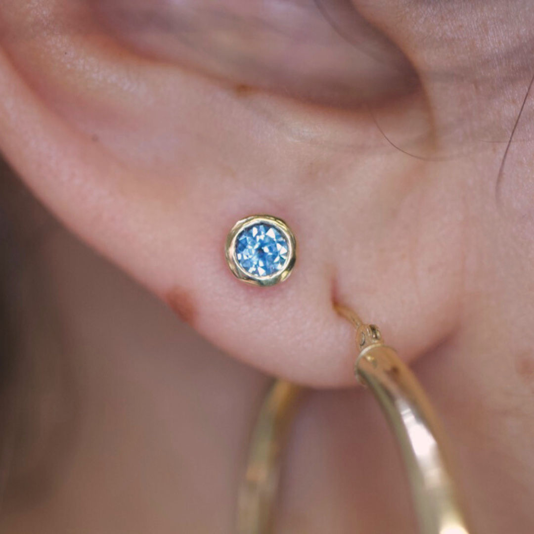Montana Sapphire Studs - 14k Gold & Blue Sapphires