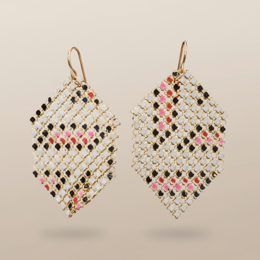 Pink Paver Earrings - Recycled Flapper Purse