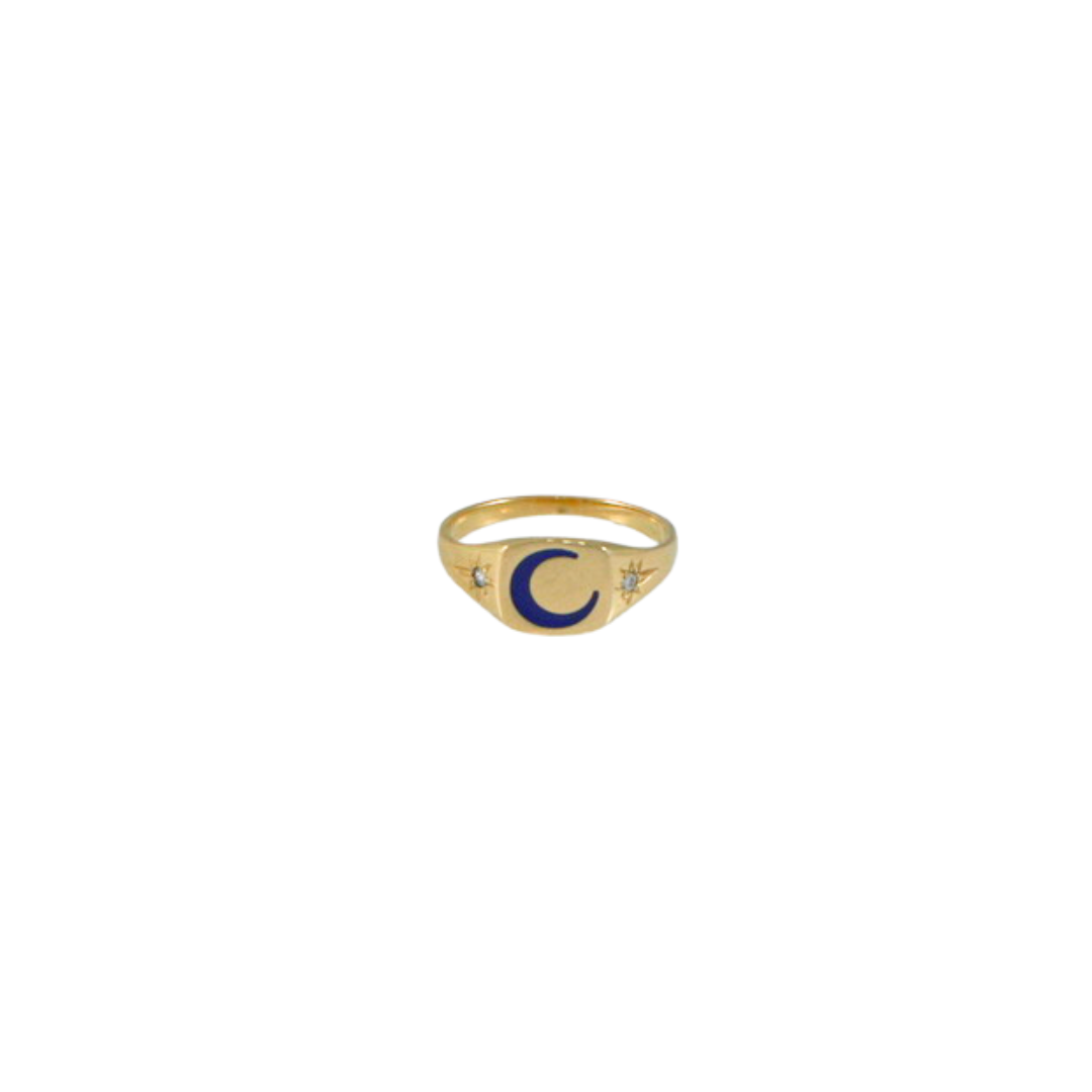 Paulo Luna Enameled Ring - Cobalt Blue