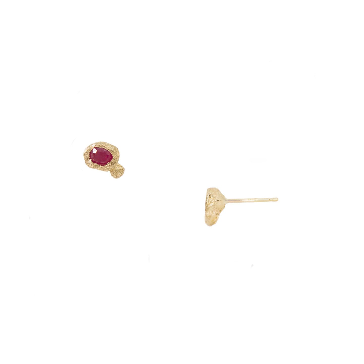 Ruby Petra Stud Earrings - 14k Gold
