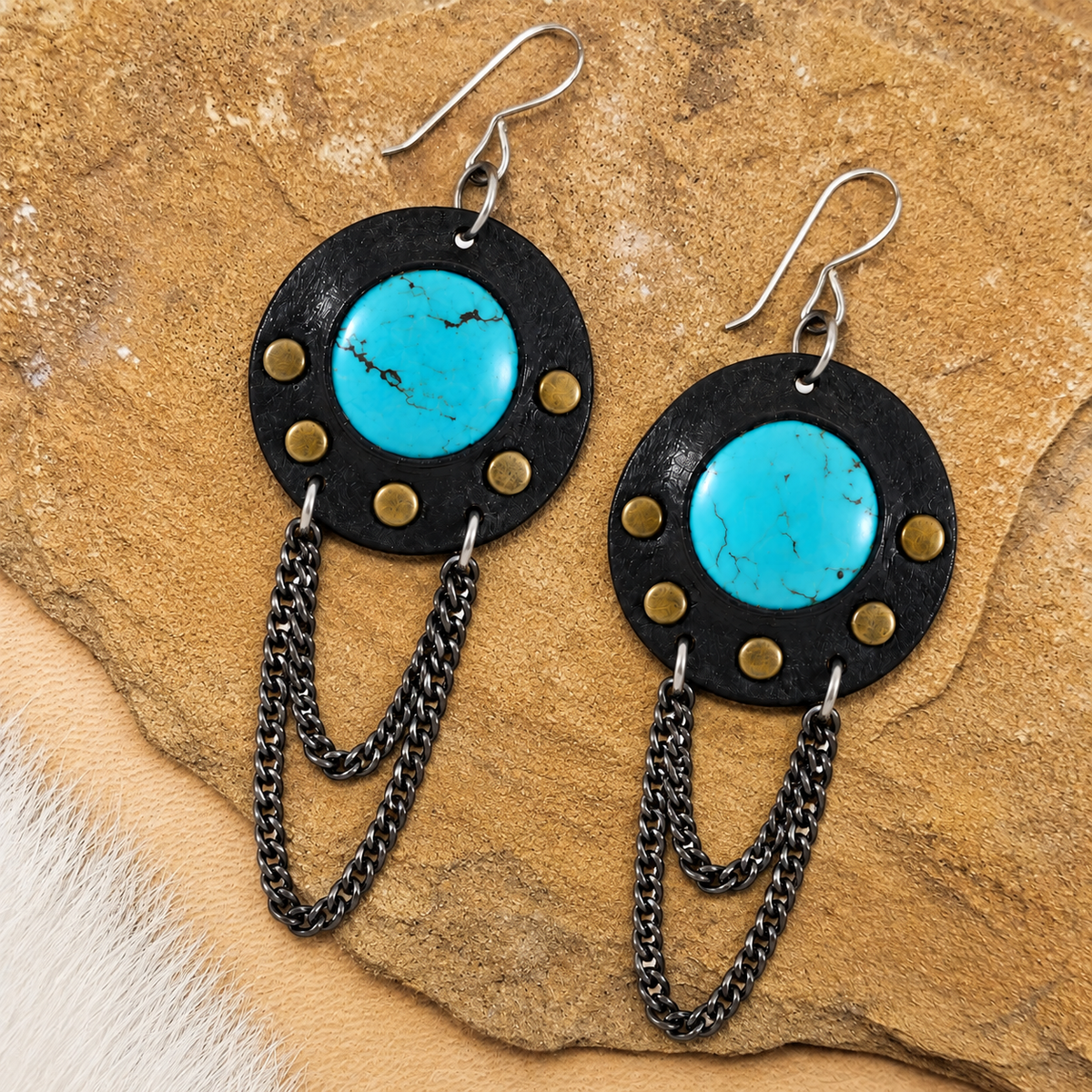 Hubei Turquoise Chain Earrings