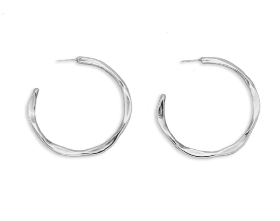 Silver Large Maji Hoop Earrings