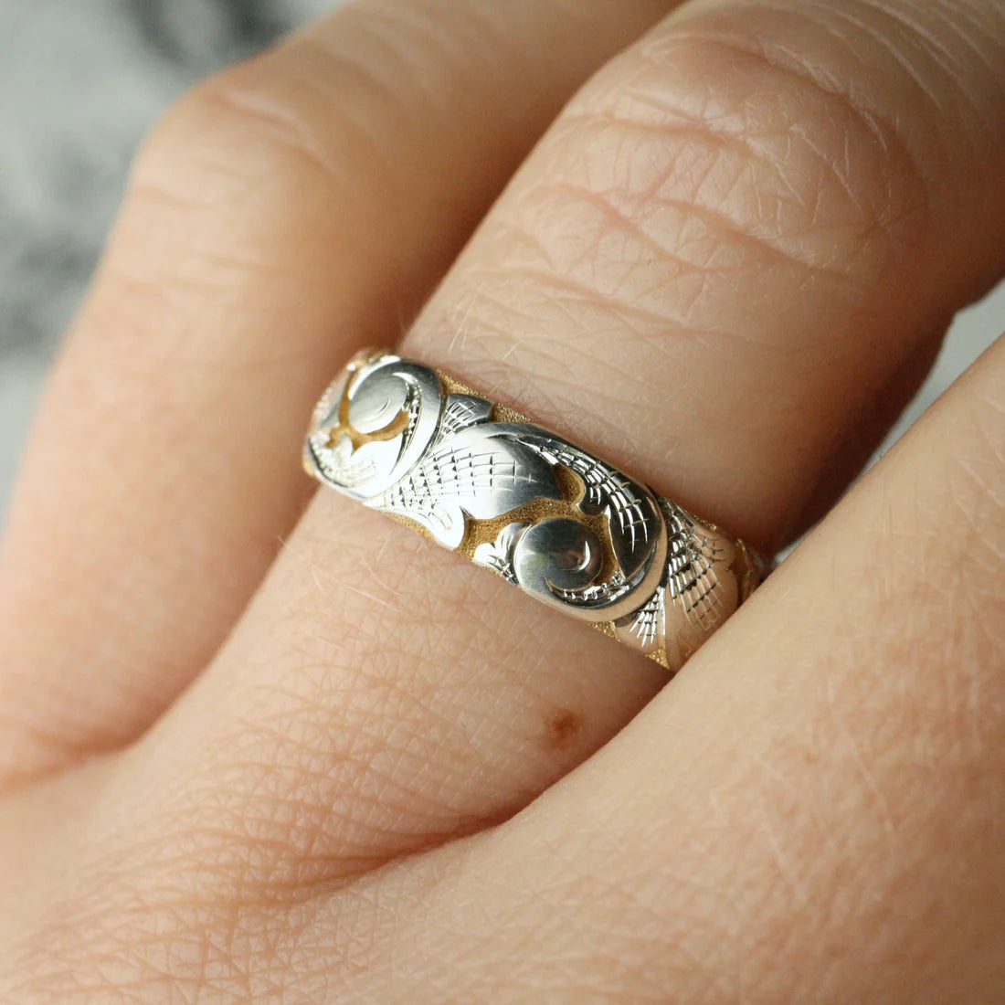Slim Acanthus Ring - 14k gold or silver