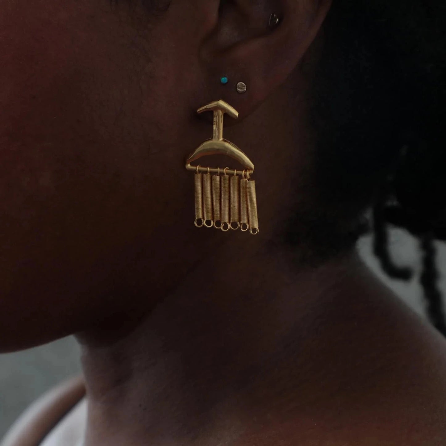 Spiral of Keys Wire Dangle Earrings