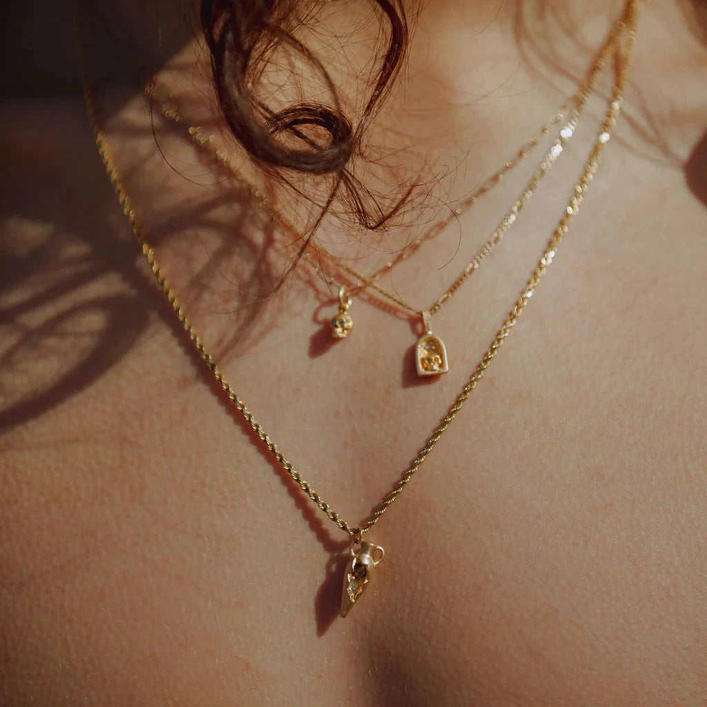 Crypta Pendant - Diamond & 14k Gold