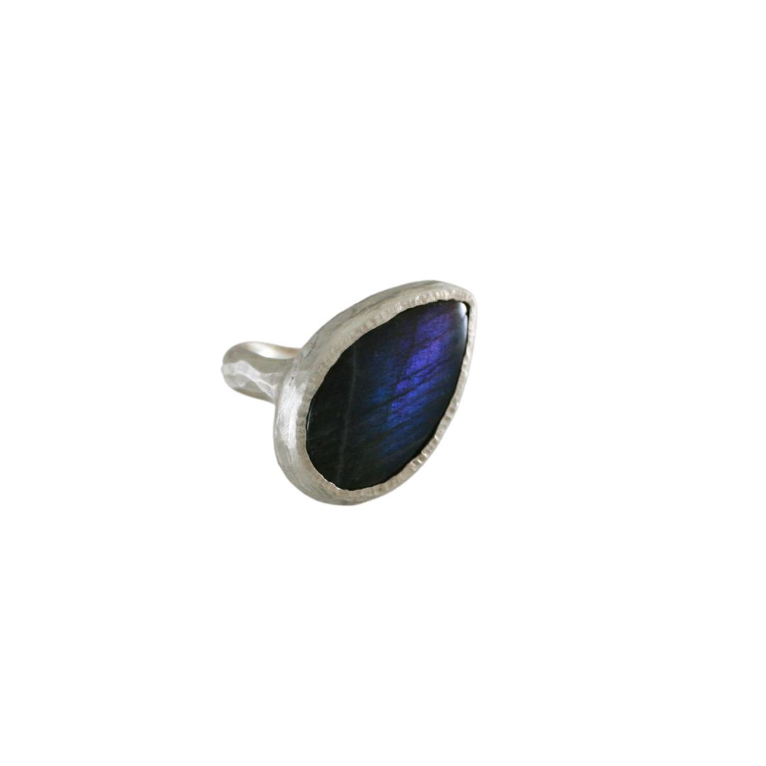 Pear Labradorite Shimmer Ring