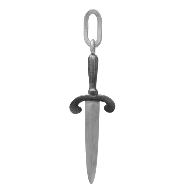 Parrying Dagger Earring Charm – Sterling Silver