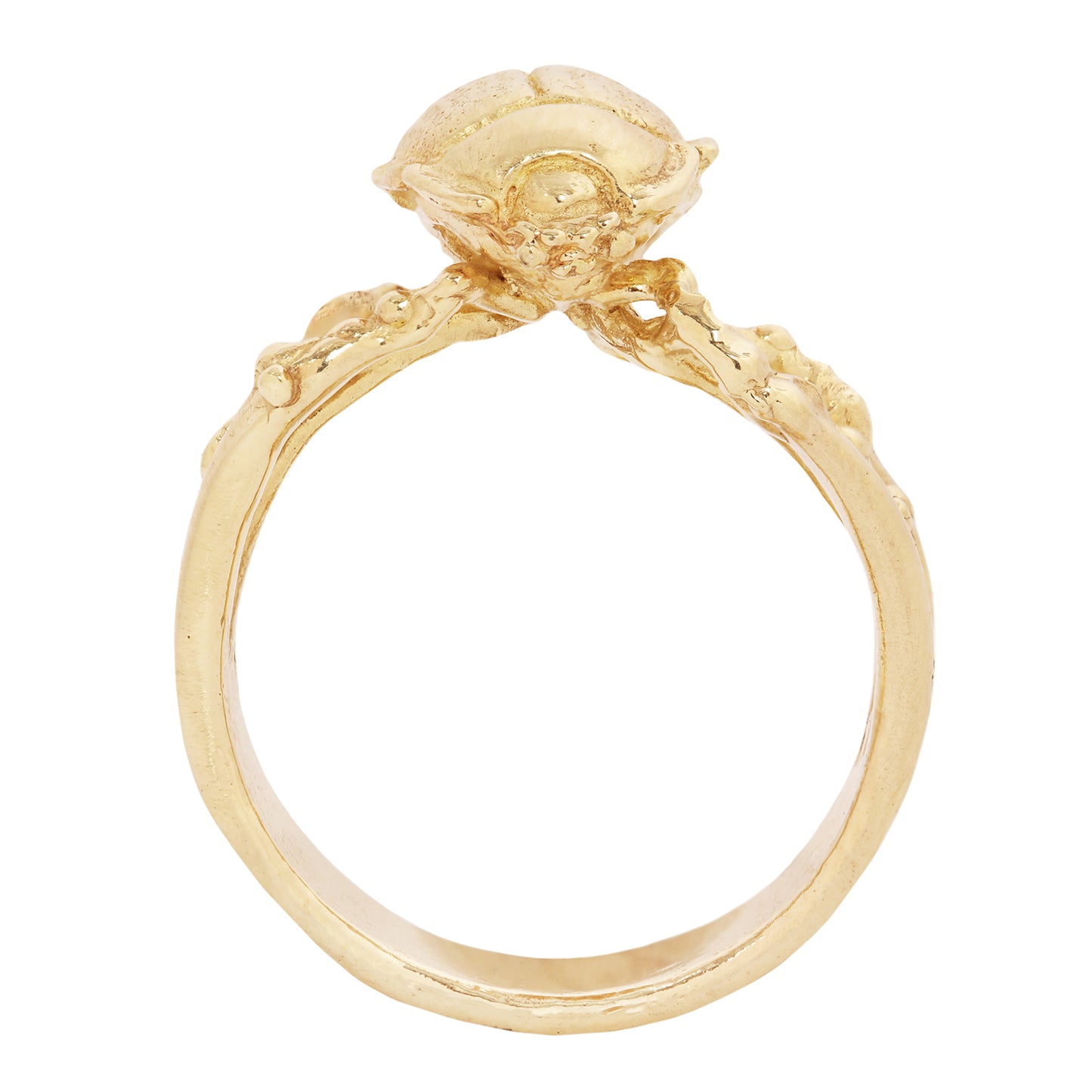 Desert Beetle Ring – 14k Yellow Gold or Sterling Silver, Hand-Carved