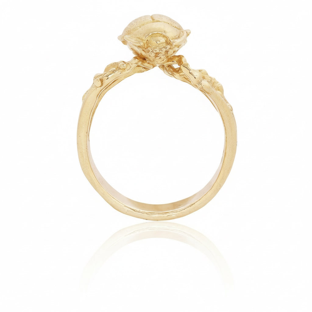 Desert Beetle Ring – 14k Gold or Sterling Silver