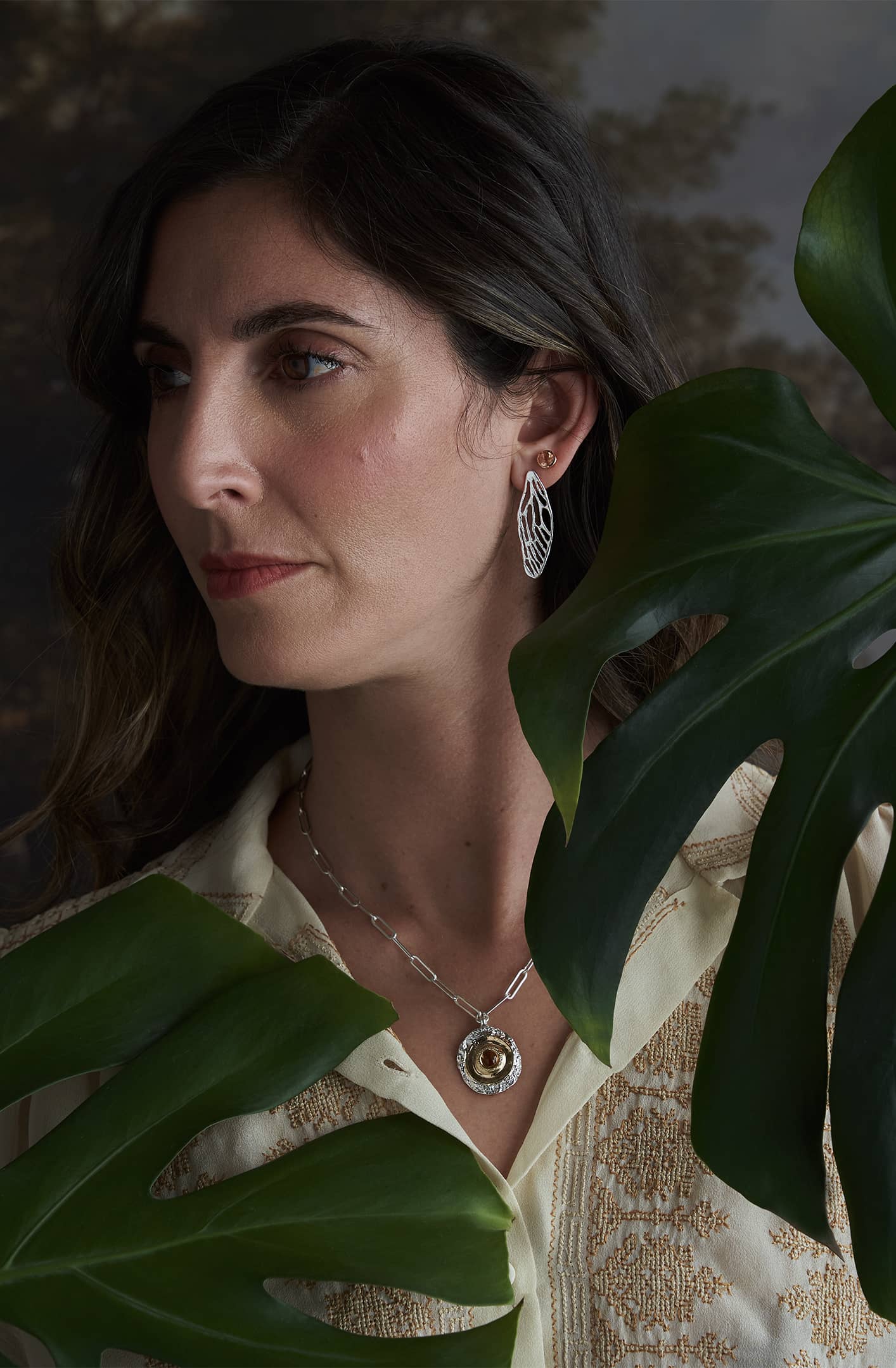 Medium Cicada Wing Earrings
