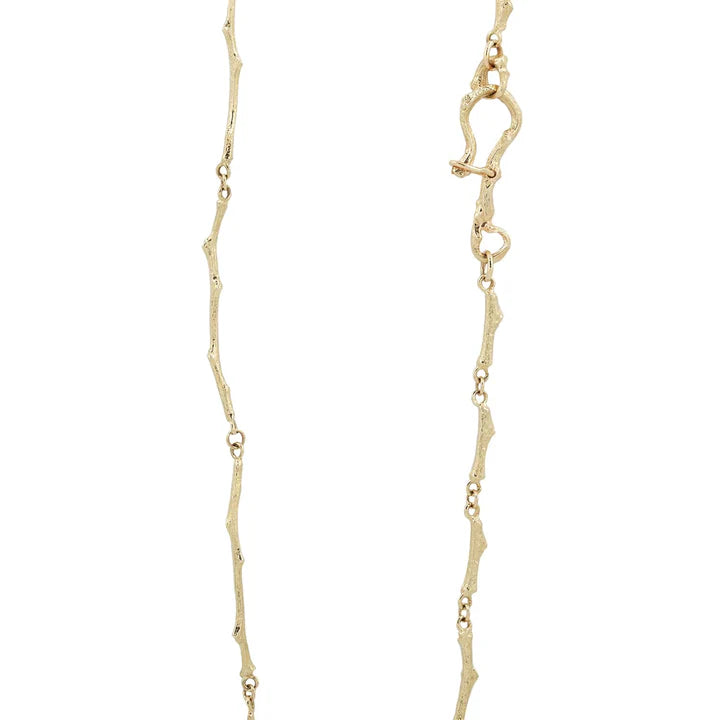 Sprig Chain Necklace – Hand-Carved Sterling Silver or 14k Gold