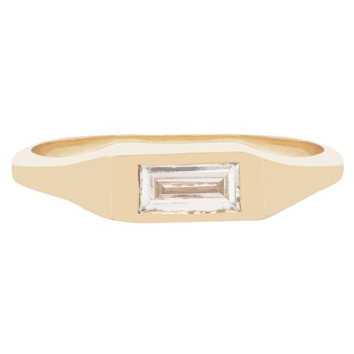 Diamond Baguette Signet Ring