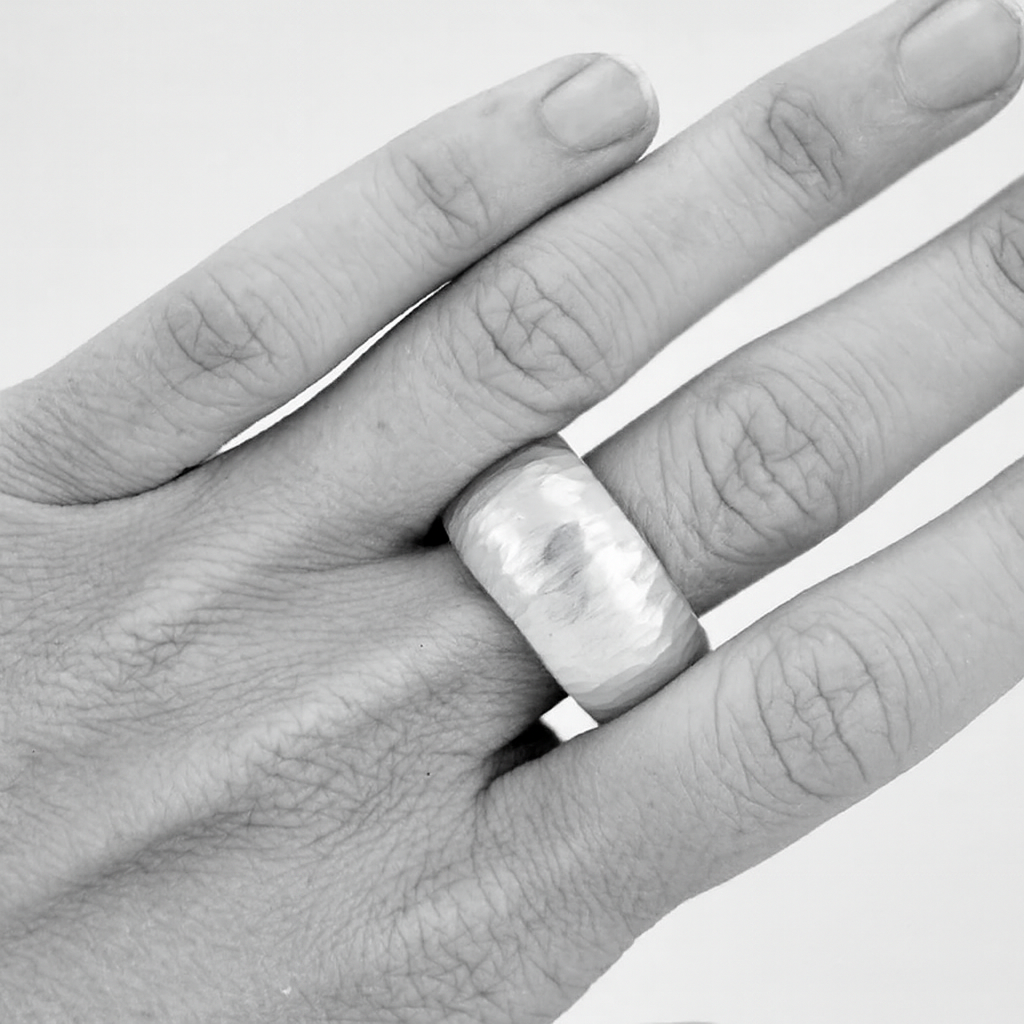 Wide Tidelines Band - Sterling Silver