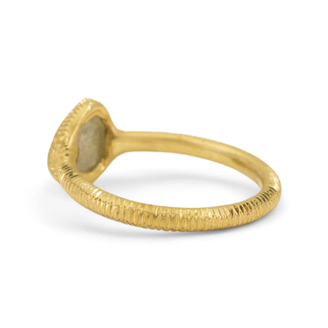 Engraved Grey Diamond Solitaire Ring