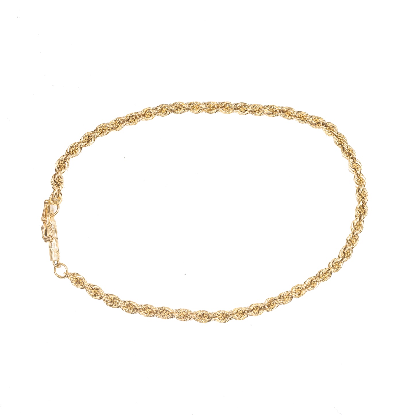 14k Yellow Gold Rope Chain Bracelet
