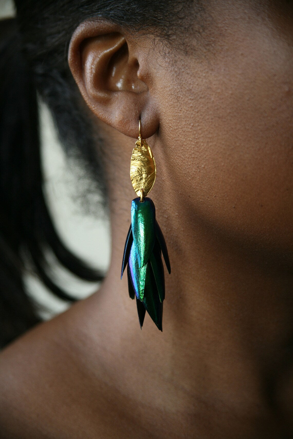 The Body That Remains - Beetle Wing Earrings
