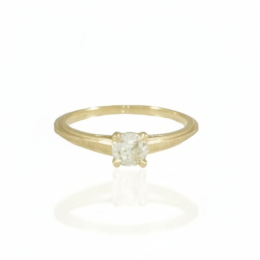 Monaco Solitaire – 14k Gold & Antique Diamond