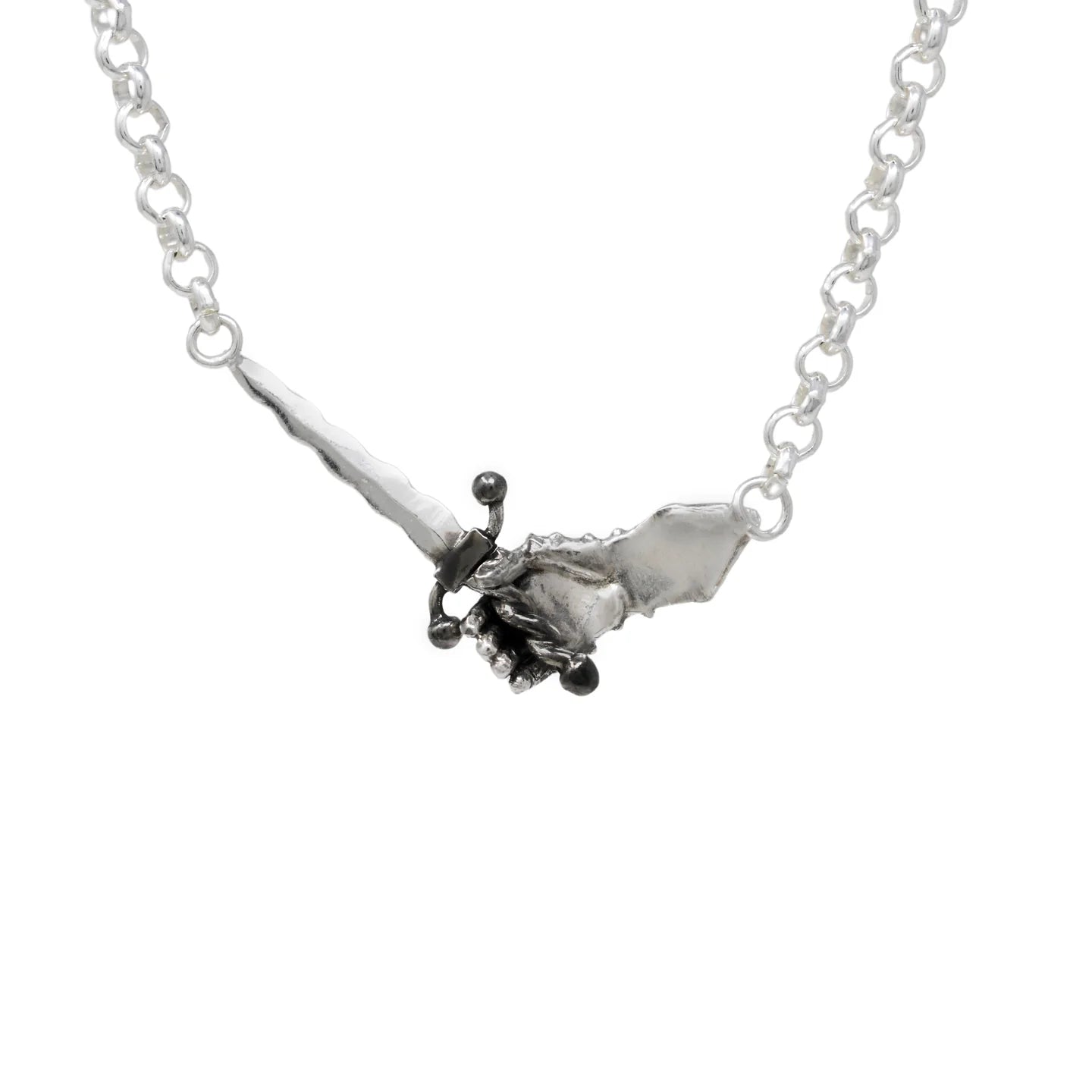 Melee Necklace - Wavy Dagger in Sterling Silver