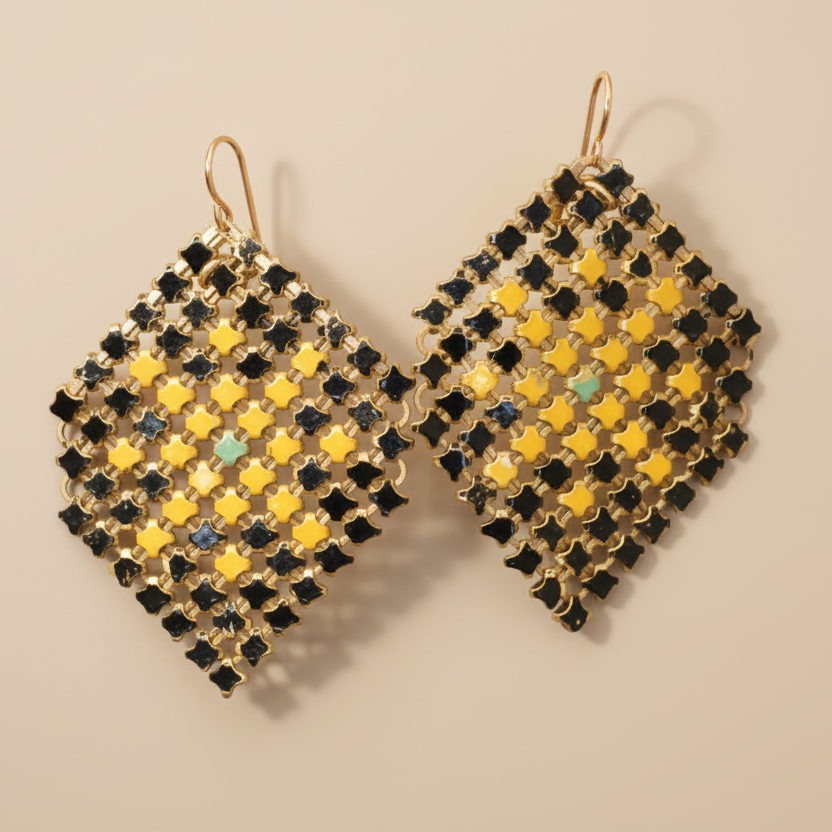 Asterisk Earring - Recycled Flapper Purse Jewelry