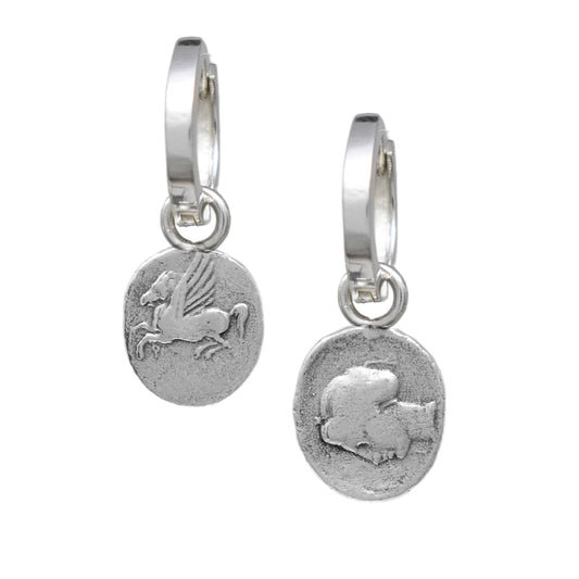 Reversible Ancient Coin Earrings - Pegasus and Aphrodite