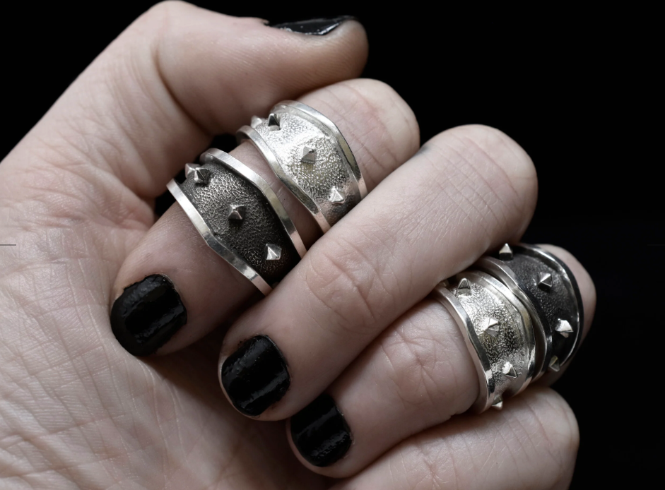 Pitfall Ring - Oxidized Sterling Silver