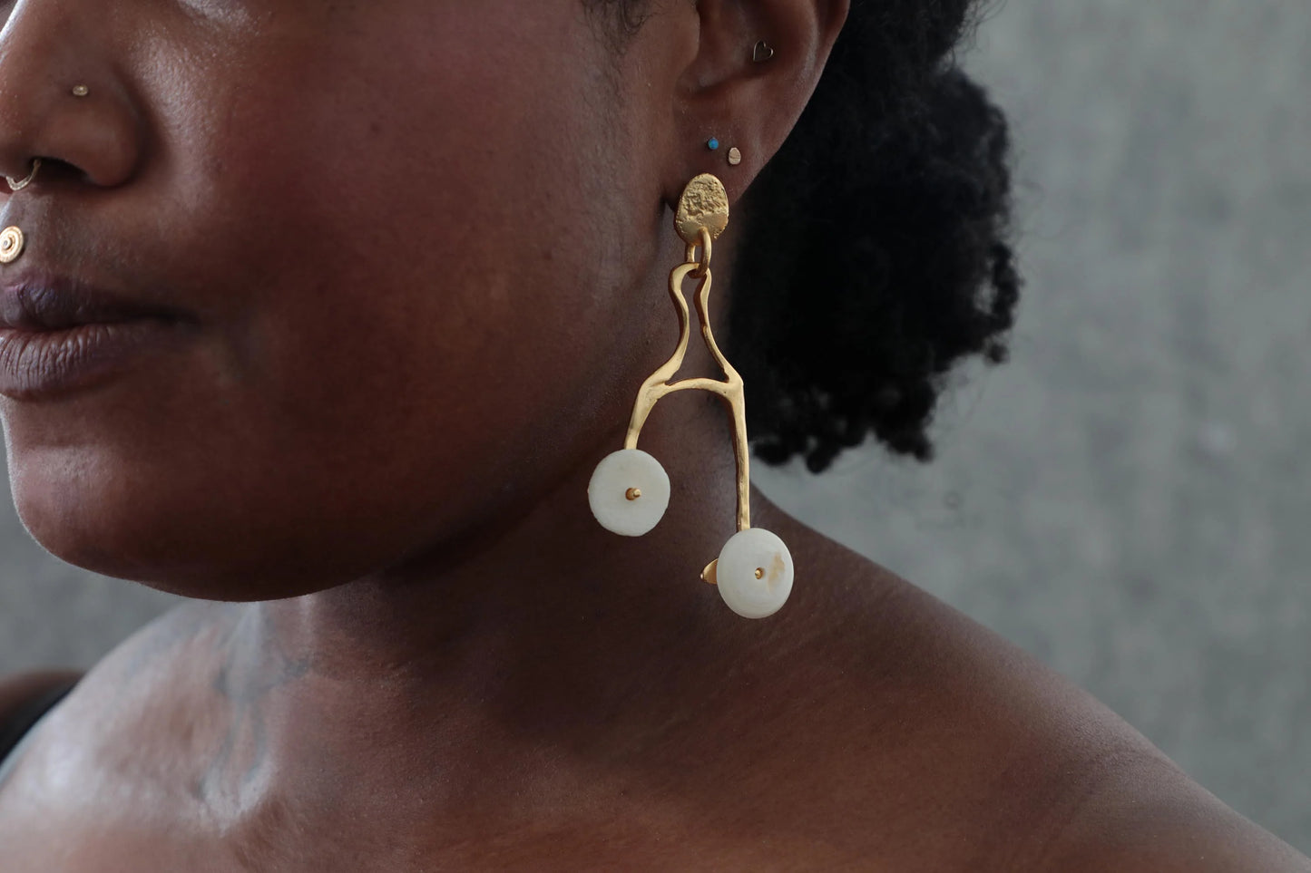 The Crossroads Bone Disc Earrings 1.0