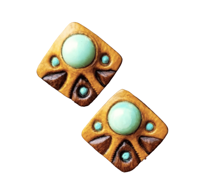 Variscite Tooled Studs