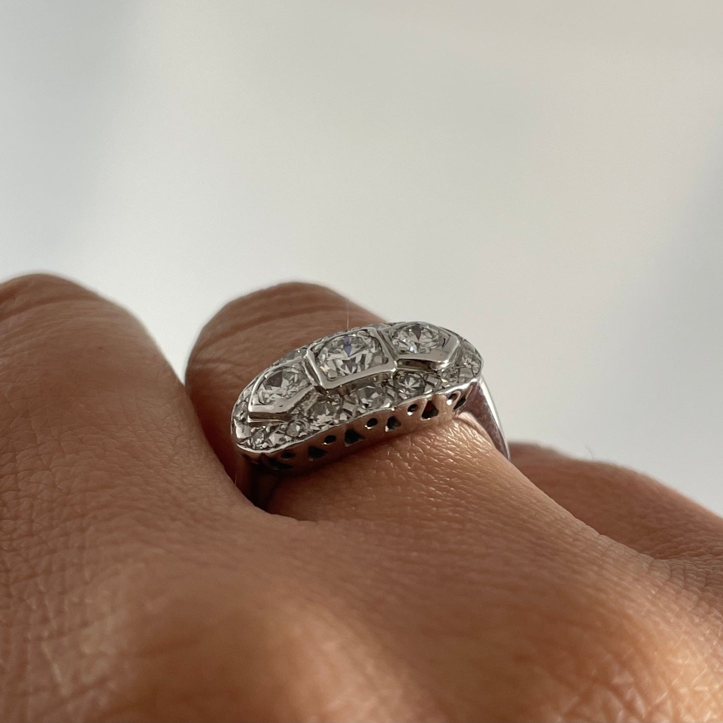 Vintage Diamond Ring • 14k White Gold • Estate Fine Jewelry