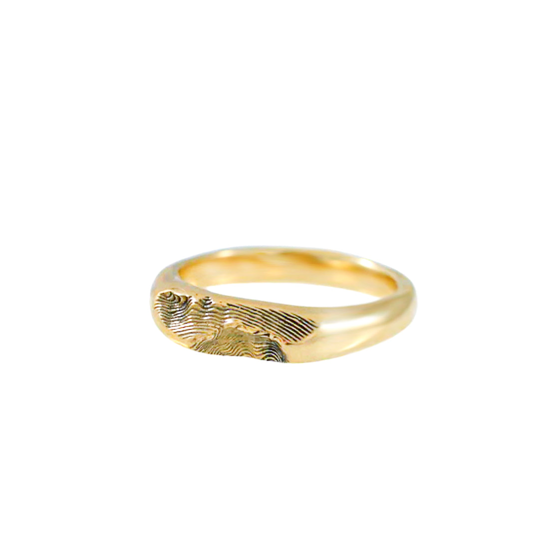 14k Sandia Crest Topo Band – Gold Mountain Landscape Ring