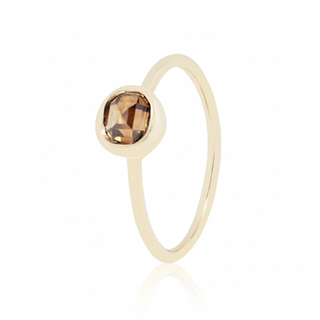 Maple Solitaire Ring - 14K Gold