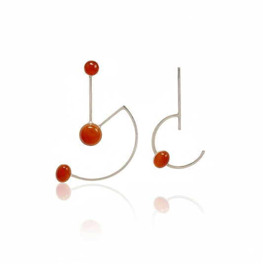 Carnelian Dangle Earrings - Sterling Silver