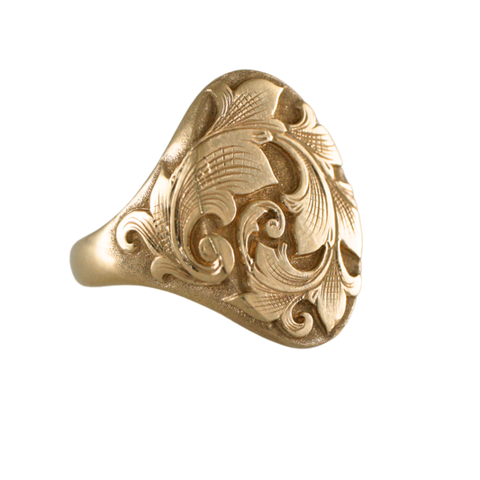 North -South Acanthus Signet Ring