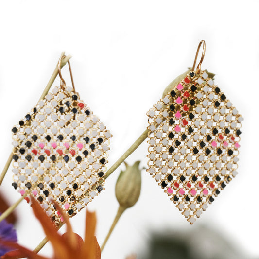 Pink Paver Earrings - Recycled Flapper Purse