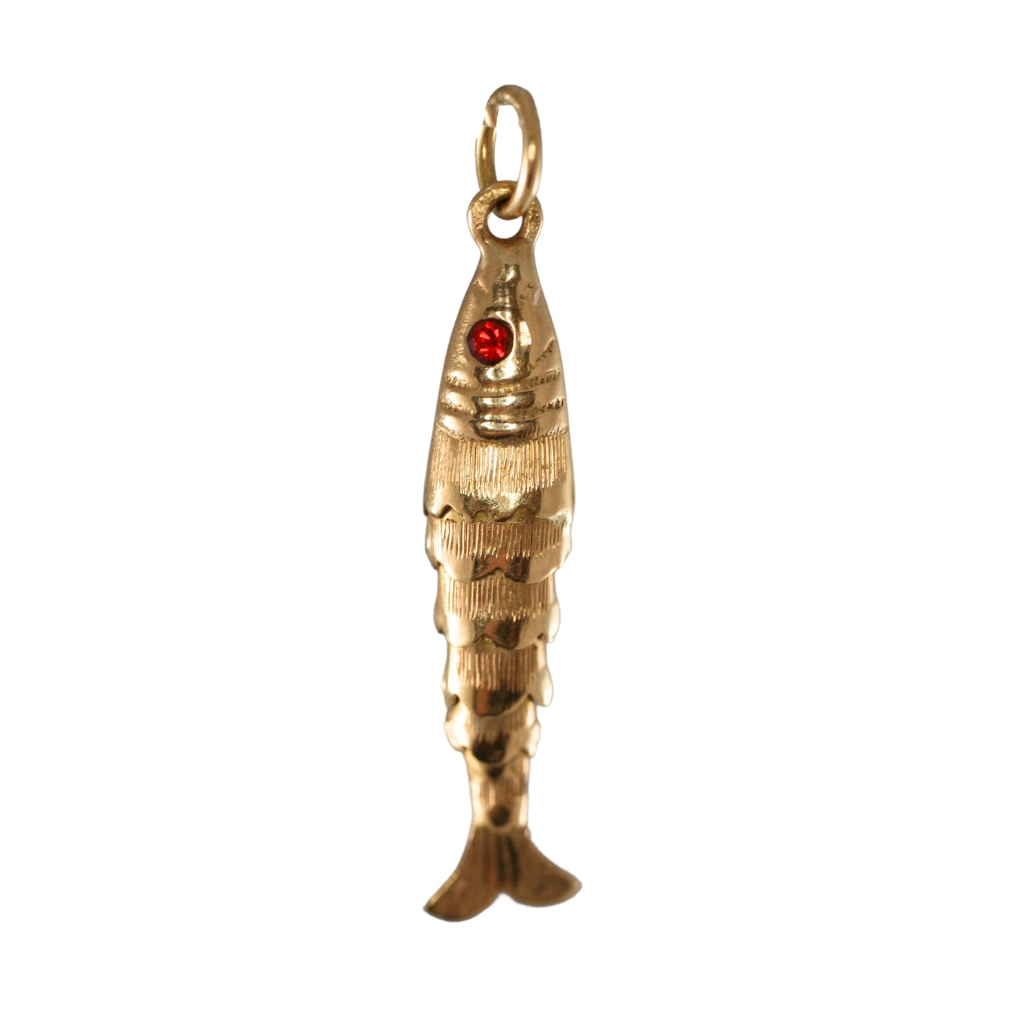 Small 22k Gold Fish with Ruby Eyes Charm