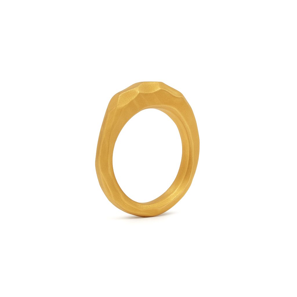 Bronze Carved Elevated Stacking Ring