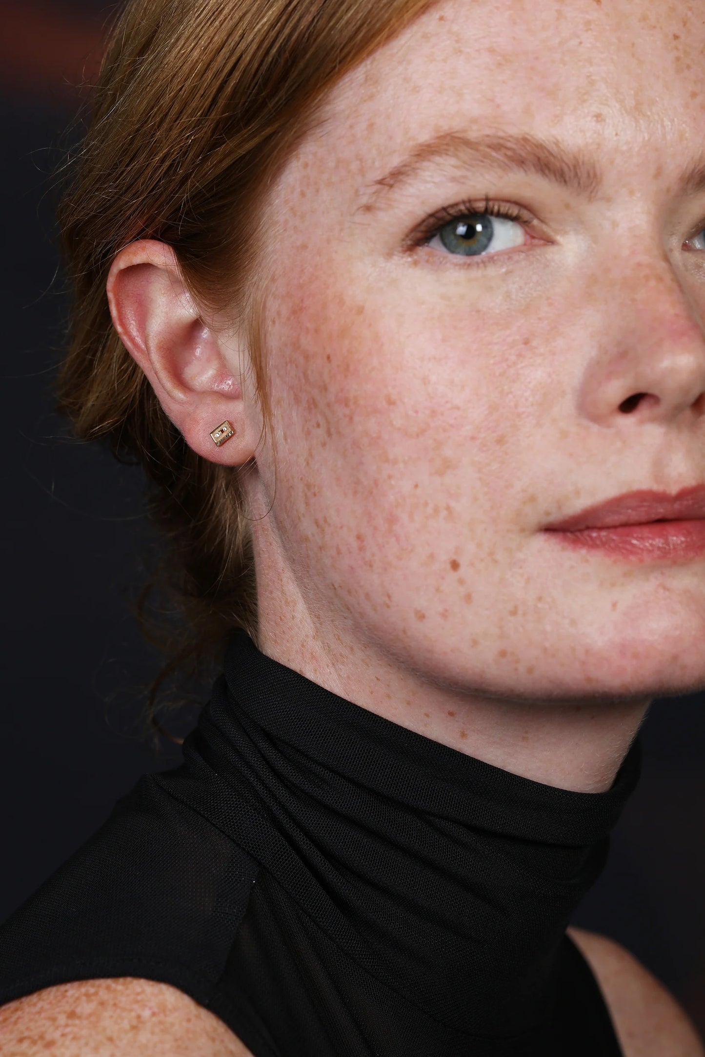 Mini Mixtape Studs - 14K Gold Diamond Cassette Earrings