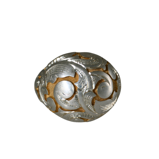 Two-Tone Sterling Silver Acanthus Bombe Ring