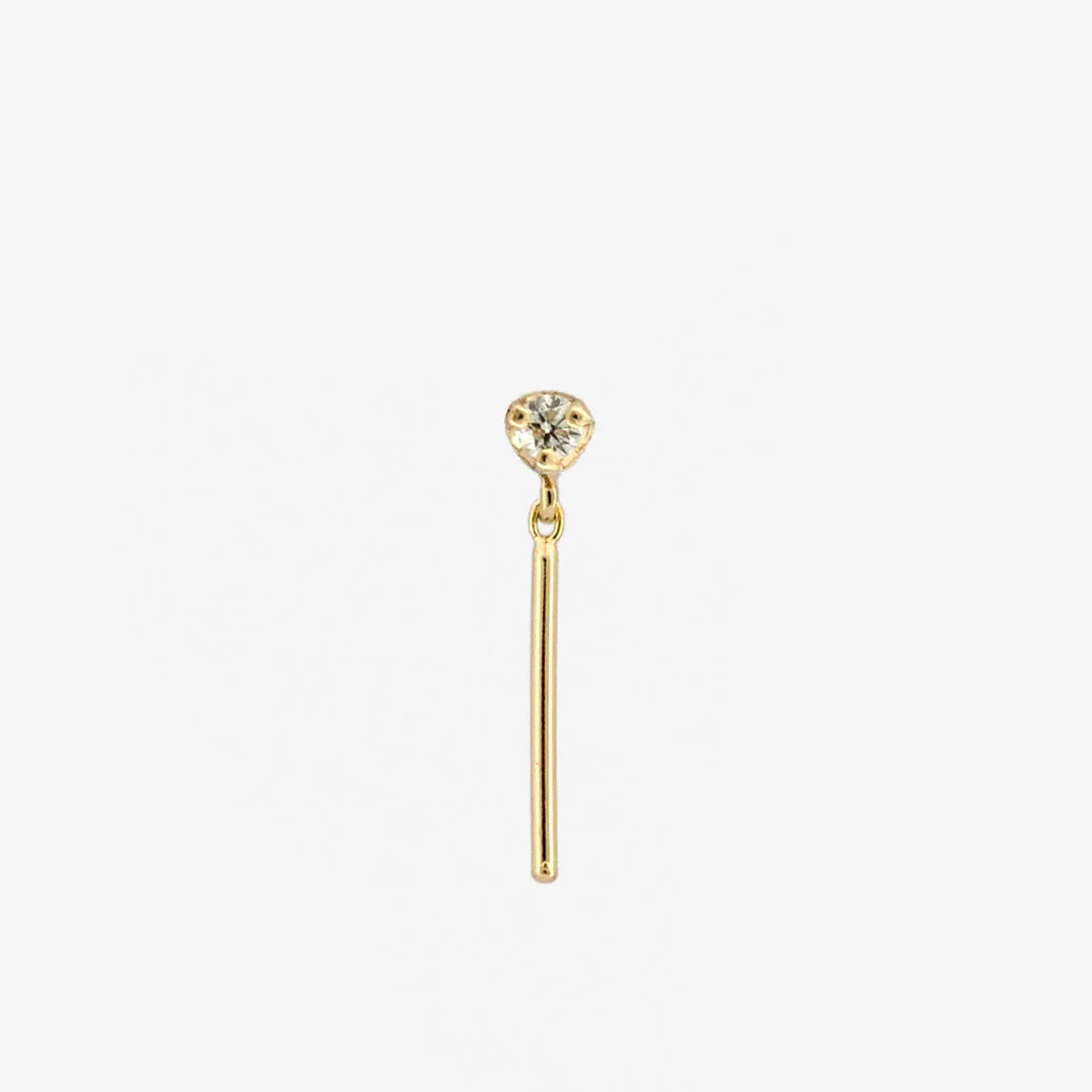 Diamond Wisp Earring – 14k Gold Minimalist (Single Earring)