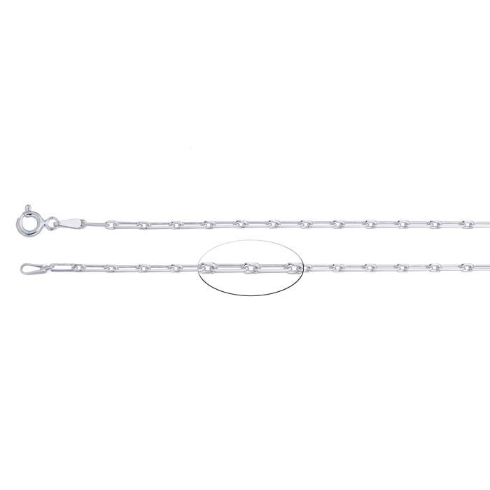 Beveled Long and Short Chain Necklace - Sterling Silver Link Chain