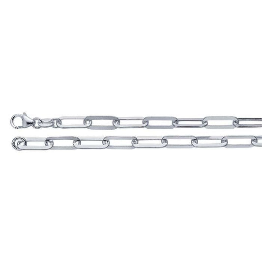 Flat Paperclip Chain Necklace - Sterling Silver