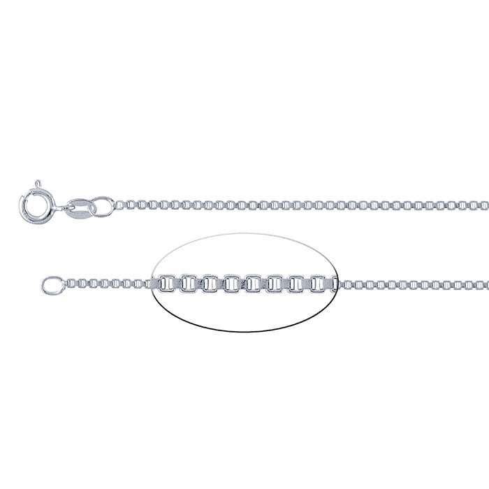 Venetian Box Chain Necklace - Sterling Silver Square Link Chain