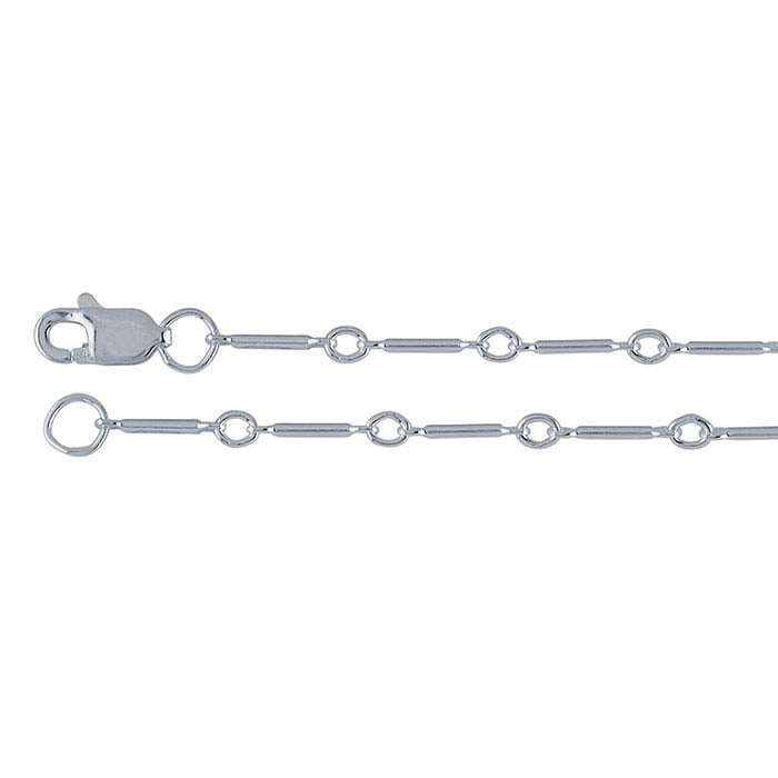 Bar & Link Chain Necklace - Sterling Silver Geometric Chain