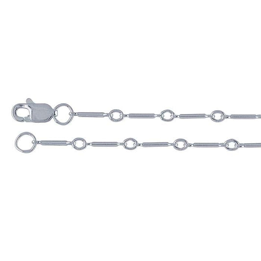 Bar & Link Chain Necklace - Sterling Silver Geometric Chain