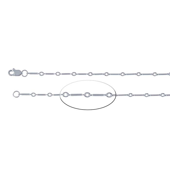 Bar & Link Chain Necklace - Sterling Silver Geometric Chain