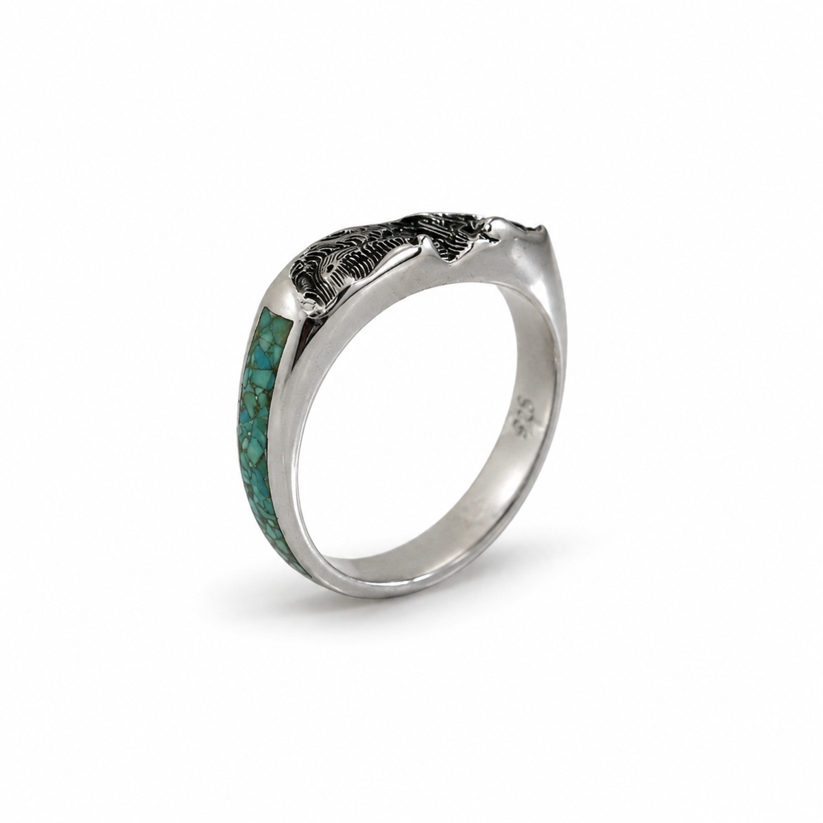 Taos Ski Valley Inlay Band – Sterling Silver & Turquoise