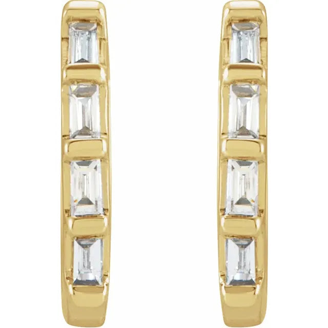 Natural Diamond Huggie Earrings – 1/10 CTW in 14k Gold