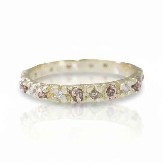 Aion Eternity Band • 14k Gold & Diamonds or Sapphire Accents