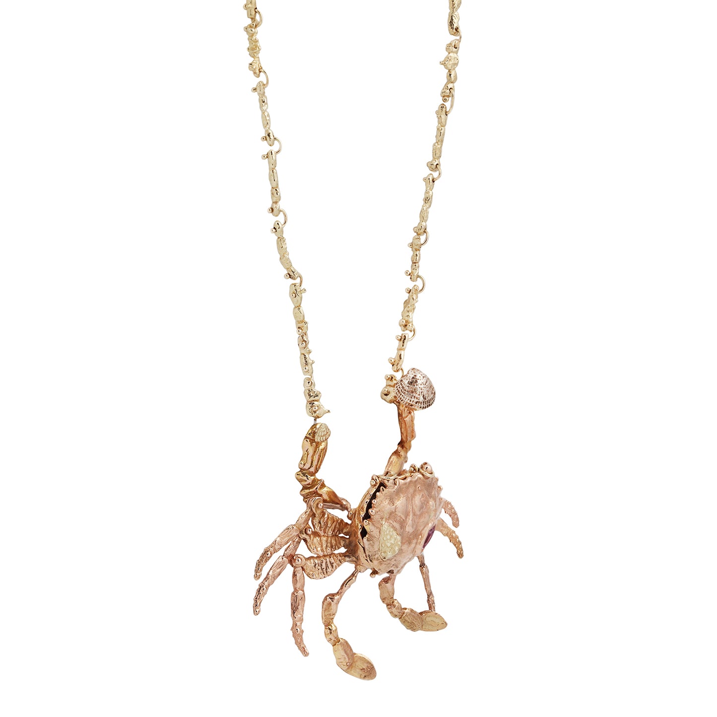 Gold Kinetic Crab Locket